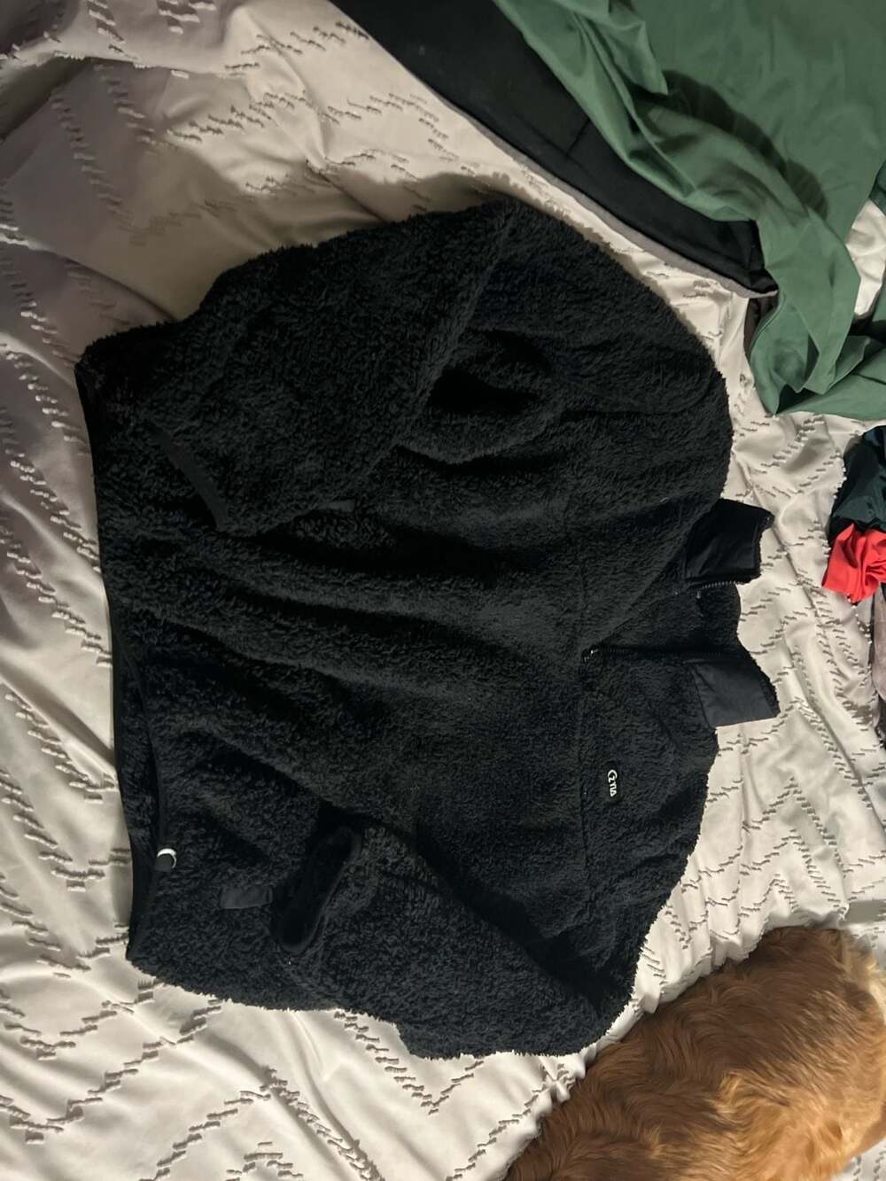 Zyia Active Black Sherpa Fleece Quarter-Zip Pullover